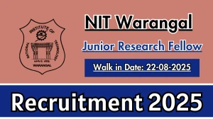 NIT Warangal Junior Research Fellow Recruitment 2025 – Walk in