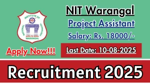 NIT Warangal Project Assistant Recruitment 2025 - Apply Offlin