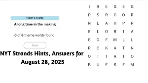 NYT Strands Hints and Answers for August 29, 2025