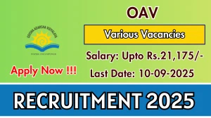 OAV Recruitment 2025 - Apply Offline for 05 Warden, Head Cook and More Posts by Sep 10
