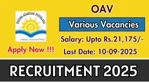 OAV Recruitment 2025 - Apply Offline for 10 Warden, Head Cook and More Posts