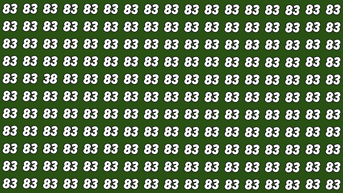 Observation Find it Out: Within 6 Seconds Spot The Number 38 among 83