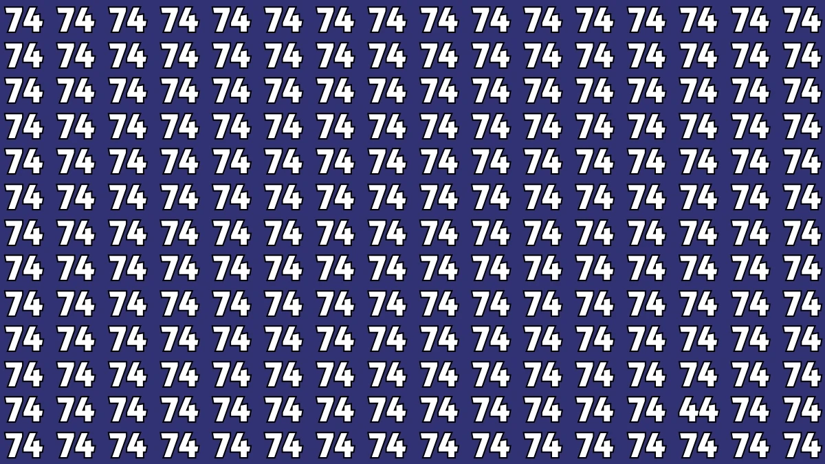 Observation Find It Out: Within 7 Seconds Spot The Number 44 among 74s