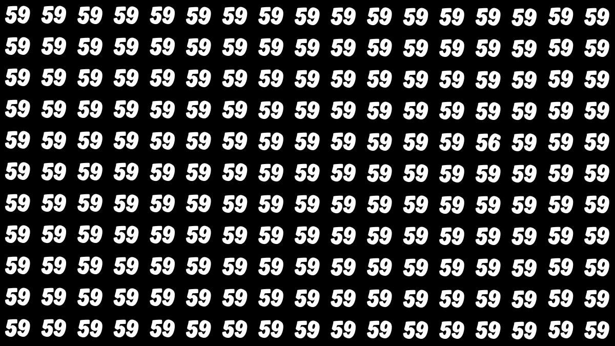 Observation Find It Out: Within 7 Seconds Spot The Number 56 among 59s