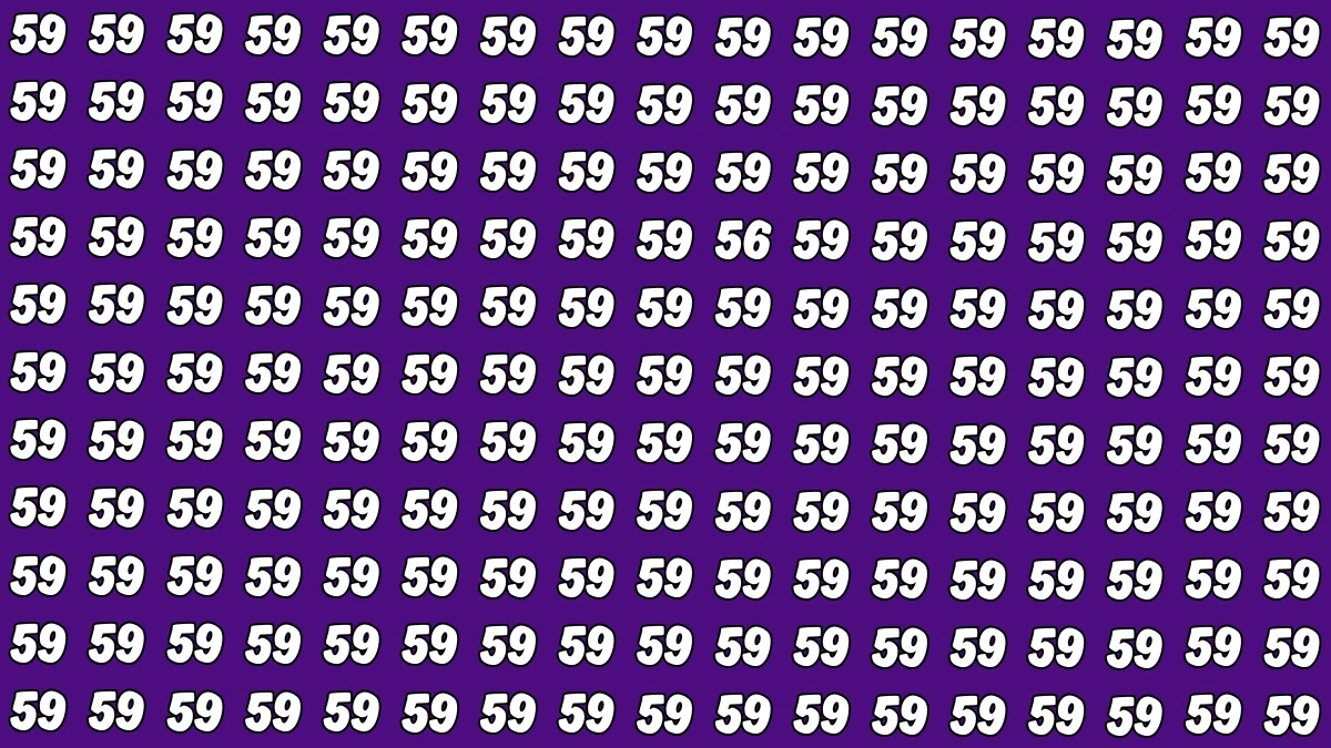 Observation Find It Out: Within 7 Seconds Spot The Number 56 among 59s