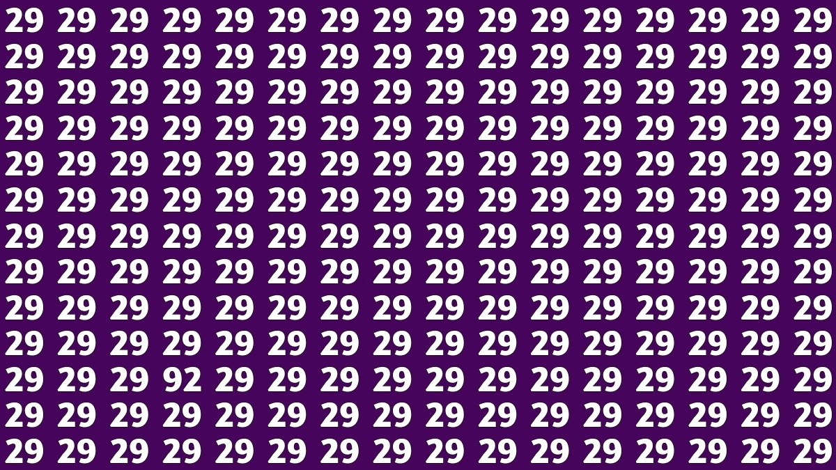 Observation Find It Out: Within 7 Seconds Spot The Number 92 among 29s