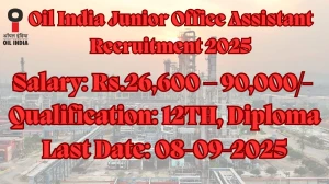 Oil India Junior Office Assistant Recruitment 2025 - Apply Online for 10 Posts