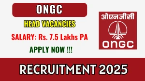 ONGC Head Recruitment 2025 - Apply Online