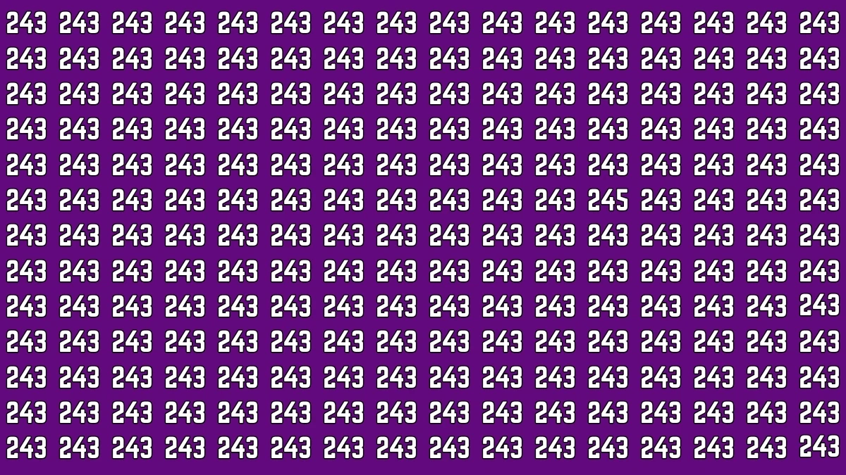 Optical Illusion 7 Seconds Challenge: Only People with Eagle Eyes Can spot the Number 245