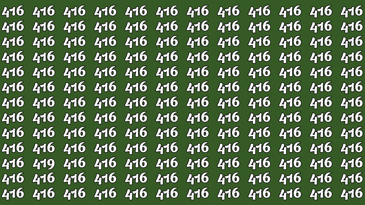Optical Illusion 7 Seconds Challenge: Only People with Eagle Eyes Can spot the Number 419