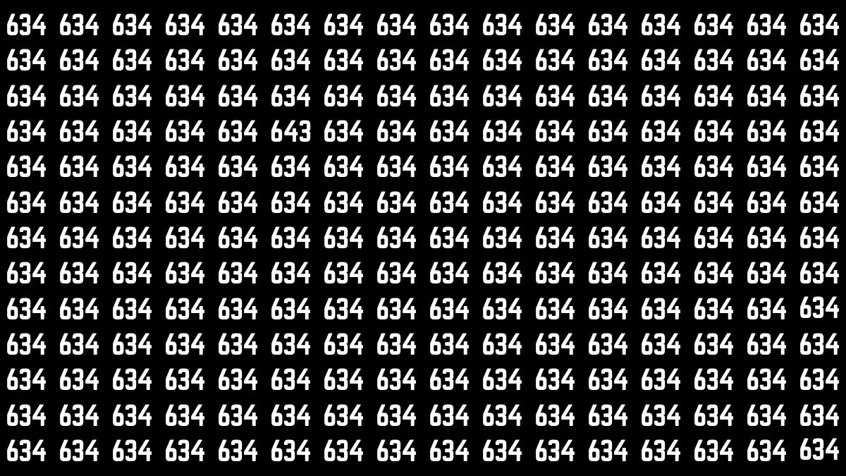 Optical Illusion 8 Seconds Challenge: Only People with Eagle Eyes Can spot the Number 643s