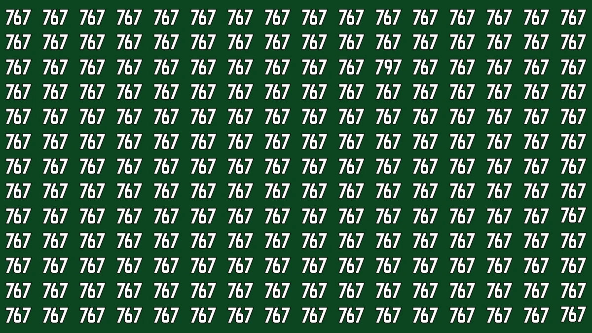Optical Illusion 8 Seconds Challenge: Only People with Eagle Eyes Can spot the Number 797s