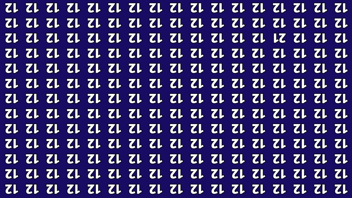 Optical Illusion IQ Test: Are You A Genius? Within 6 Seconds Spot The Inverted 21 among Inverted 12s