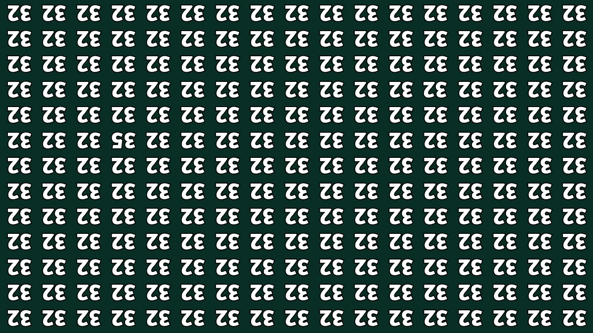 Optical Illusion IQ Test: Are You A Genius? Within 6 Seconds Spot The Inverted 35 among Inverted 32s