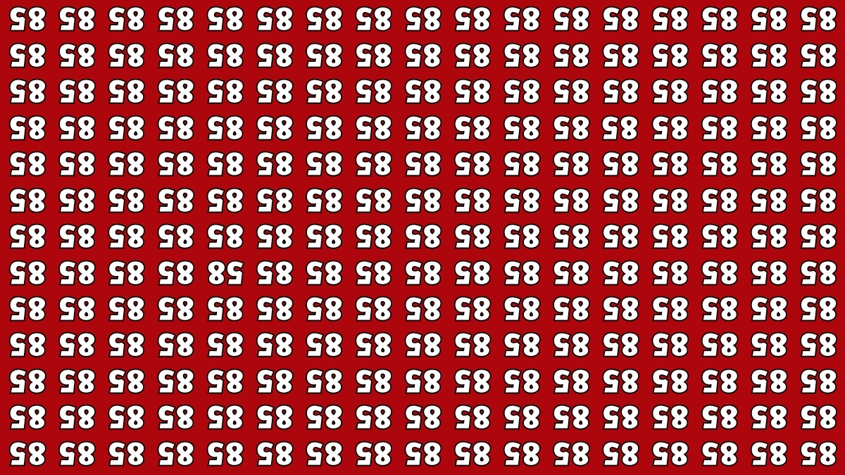 Optical Illusion IQ Test: Are You A Genius? Within 6 Seconds Spot The Inverted 58 among Inverted 85s
