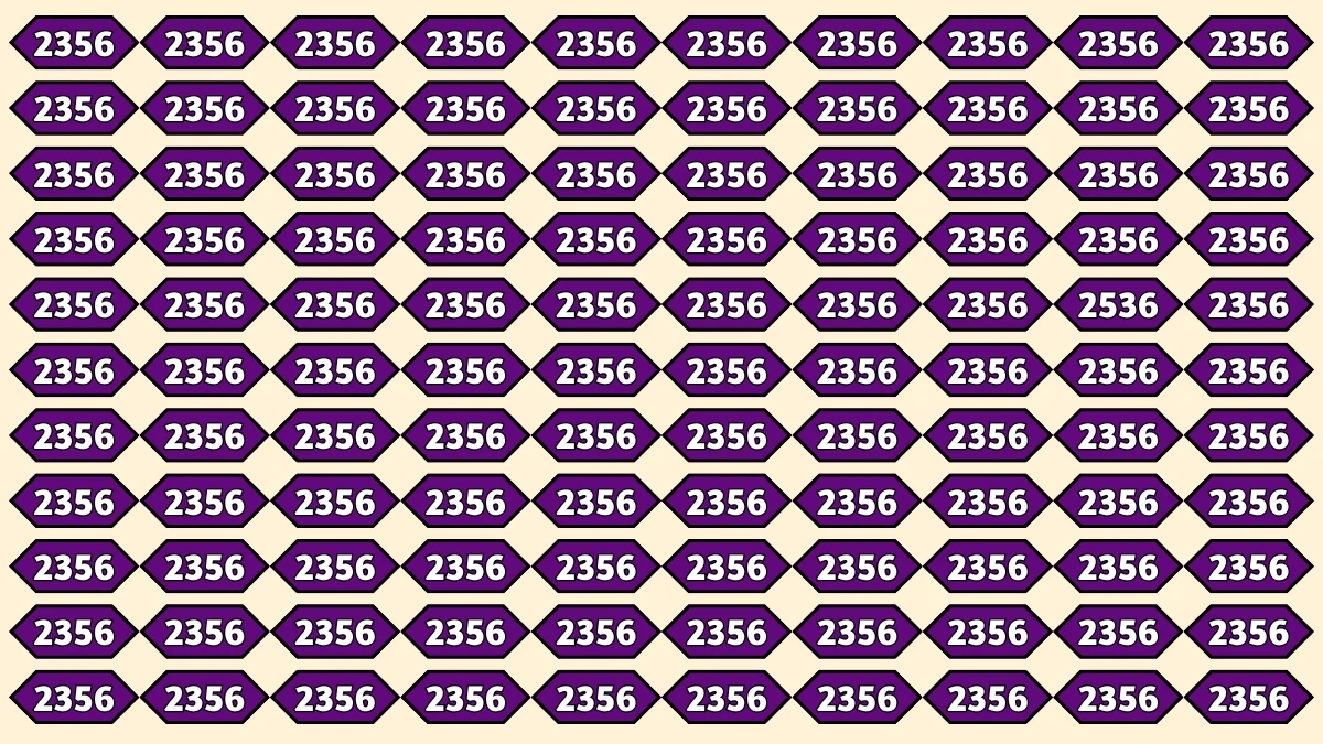Optical Illusion Puzzle IQ Test: Within 9 Seconds Spot The Number 2536 among 2356s