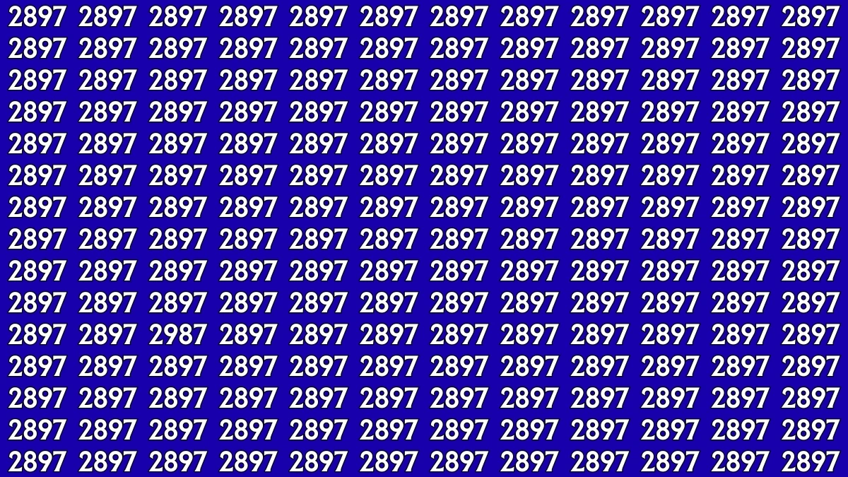 Optical Illusion Puzzle IQ Test: Within 9 Seconds Spot The Number 2987 among 2897s