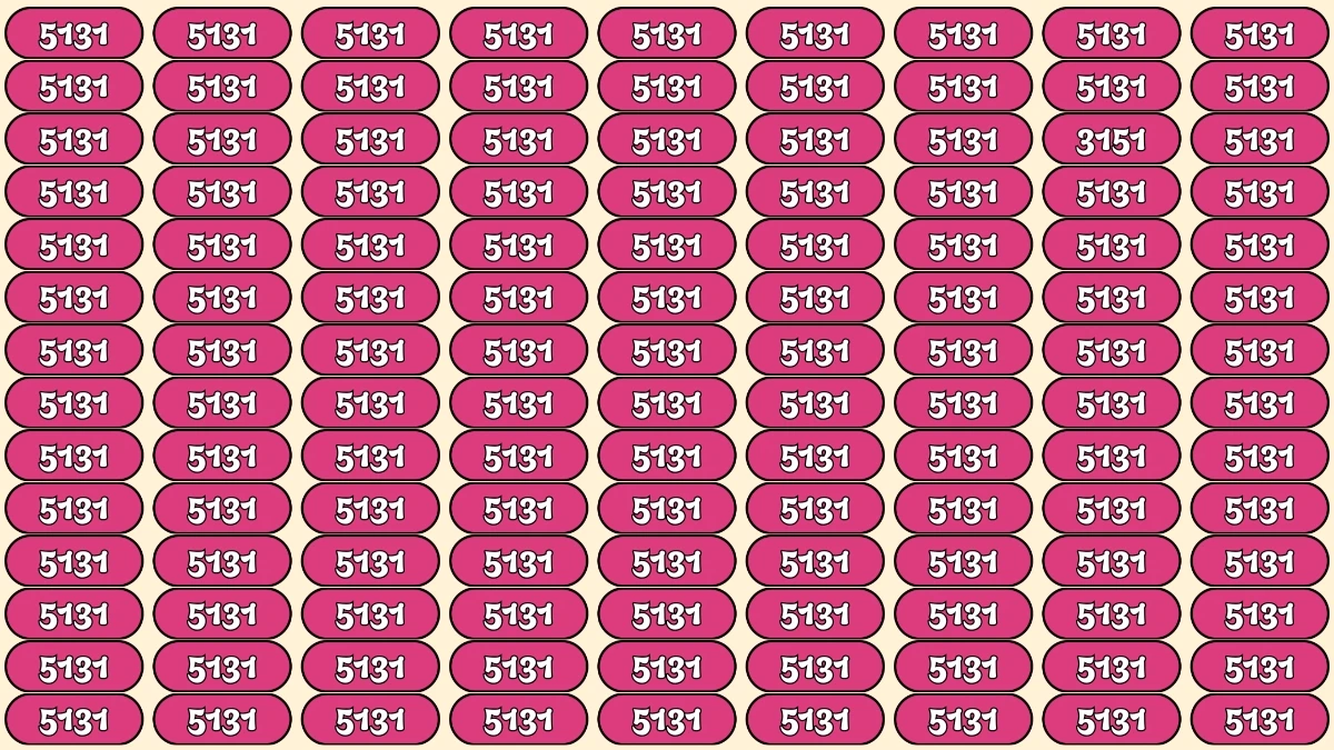 Optical Illusion Puzzle IQ Test: Within 9 Seconds Spot The Number 3151 among 5131s