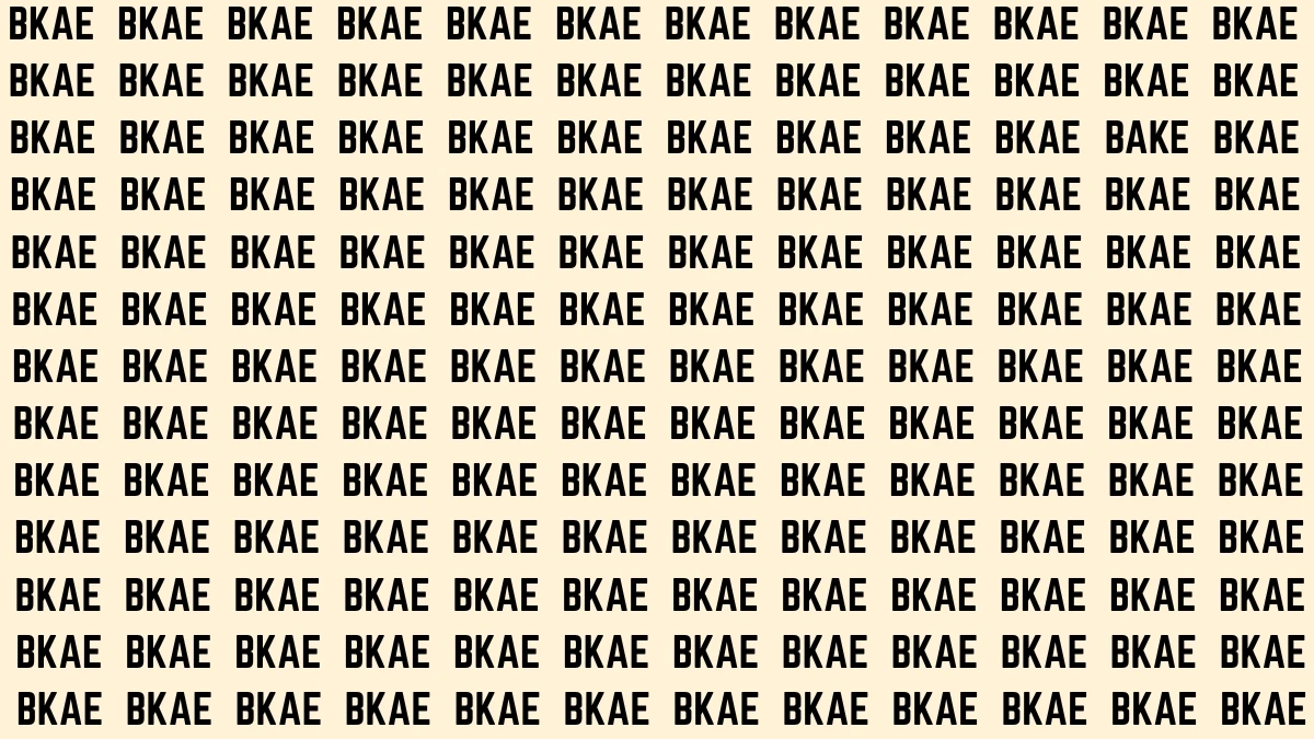 Optical Illusion Visual Test: Within 5 Seconds Spot The Word BAKE among BKAEs