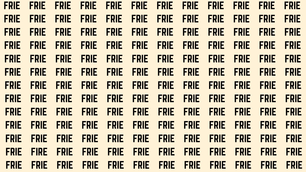 Optical Illusion Visual Test: Within 5 Seconds Spot The Word FIRE among FRIEs