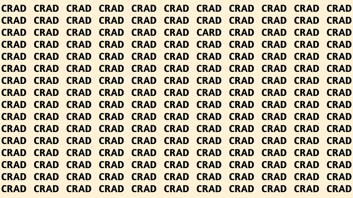 Optical Illusion Visual Test: Within 6 Seconds Spot The Word CARD among CRADs