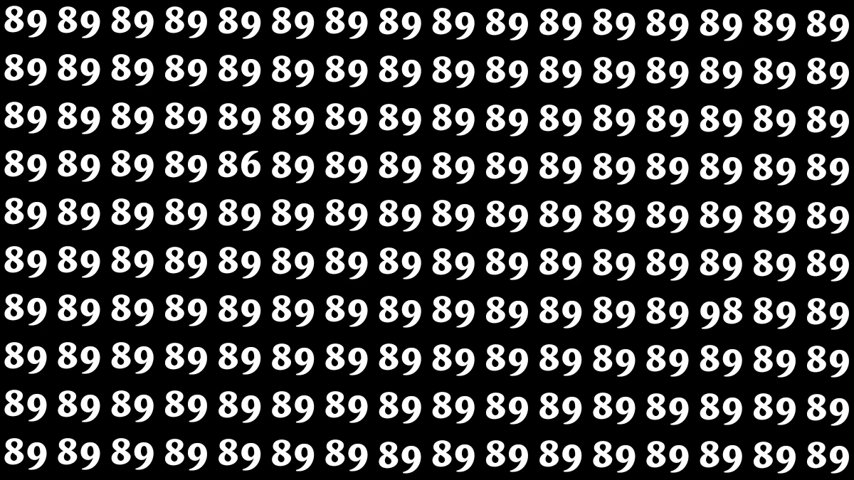 Optical Illusion: Within 5 Seconds Spot The Number 86 and 98 among 89