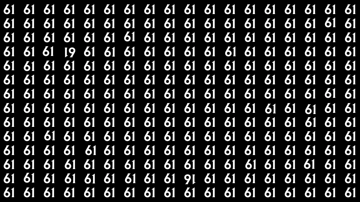 Optical Illusion: Within 6 Seconds Spot The Inverted 16 and 61 among 61s