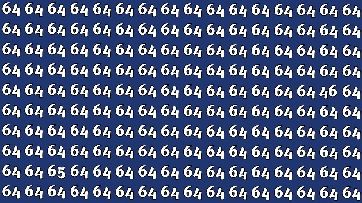 Optical Illusion: Within 6 Seconds Spot The Number 65 and 46 among 64