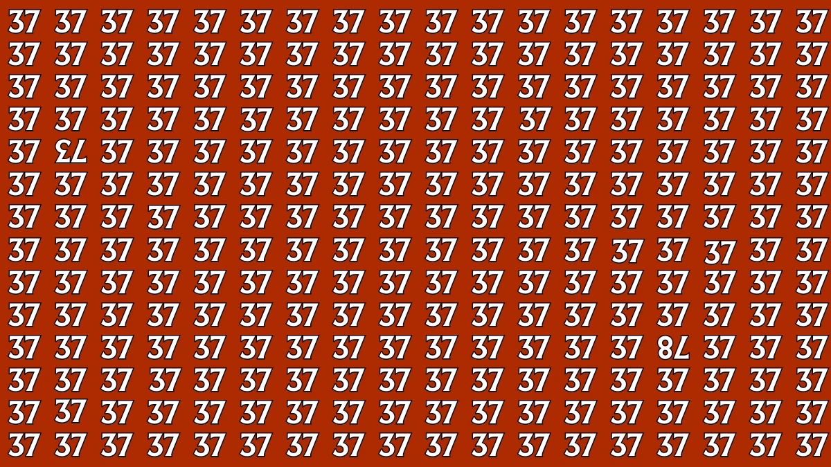 Optical Illusion: Within 7 Seconds Spot The Inverted 73 and 78 among 37s