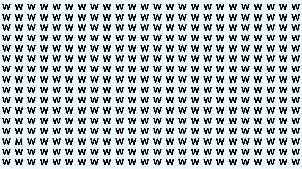 Optical Illusion: Within 7 Seconds Spot The Letter M among Ws