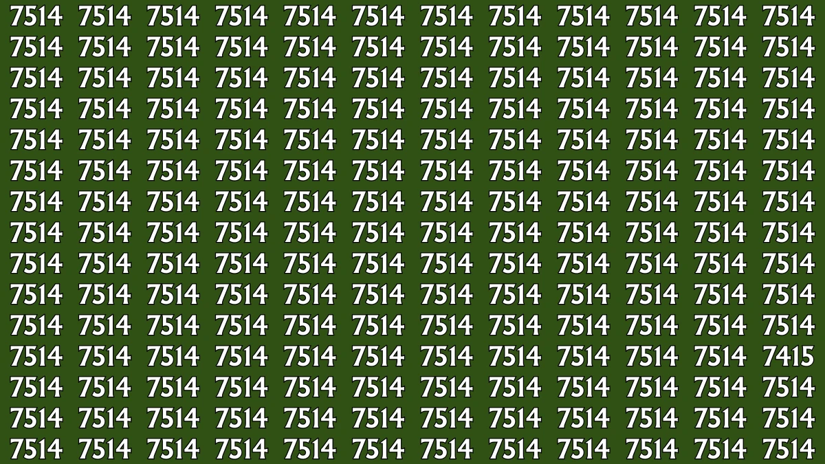 Optical Illusion: Within 7 Seconds Spot The Number 7415 among 7514