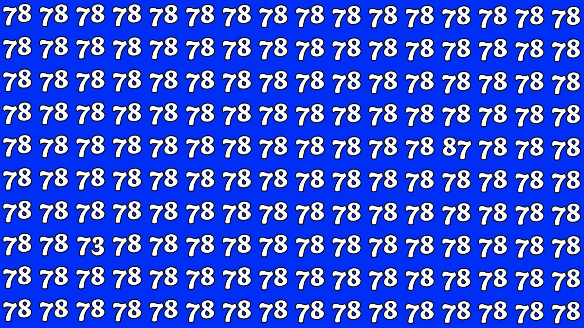 Optical Illusion: Within 7 Seconds Spot The Number 87 and 73 among 78