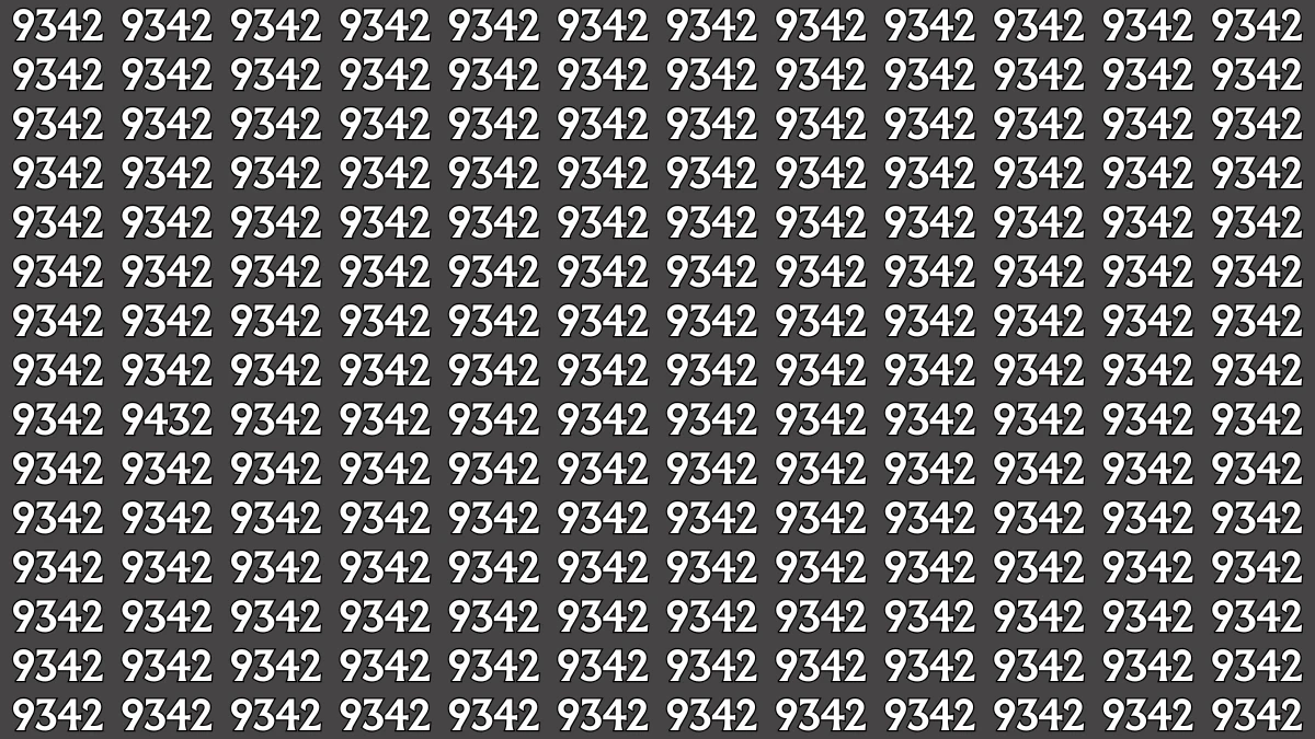 Optical Illusion: Within 7 Seconds Spot The Number 9432 among 9342