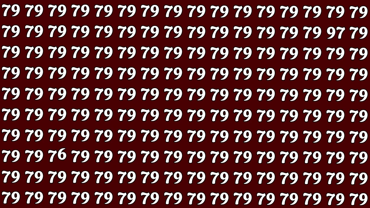 Optical Illusion: Within 7 Seconds Spot The Number 97 and 76 among 79