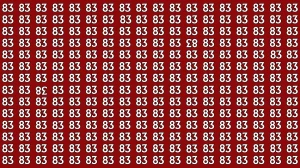 Optical Illusion: Within 8 Seconds Spot The Inverted 38 and 83 among 83s