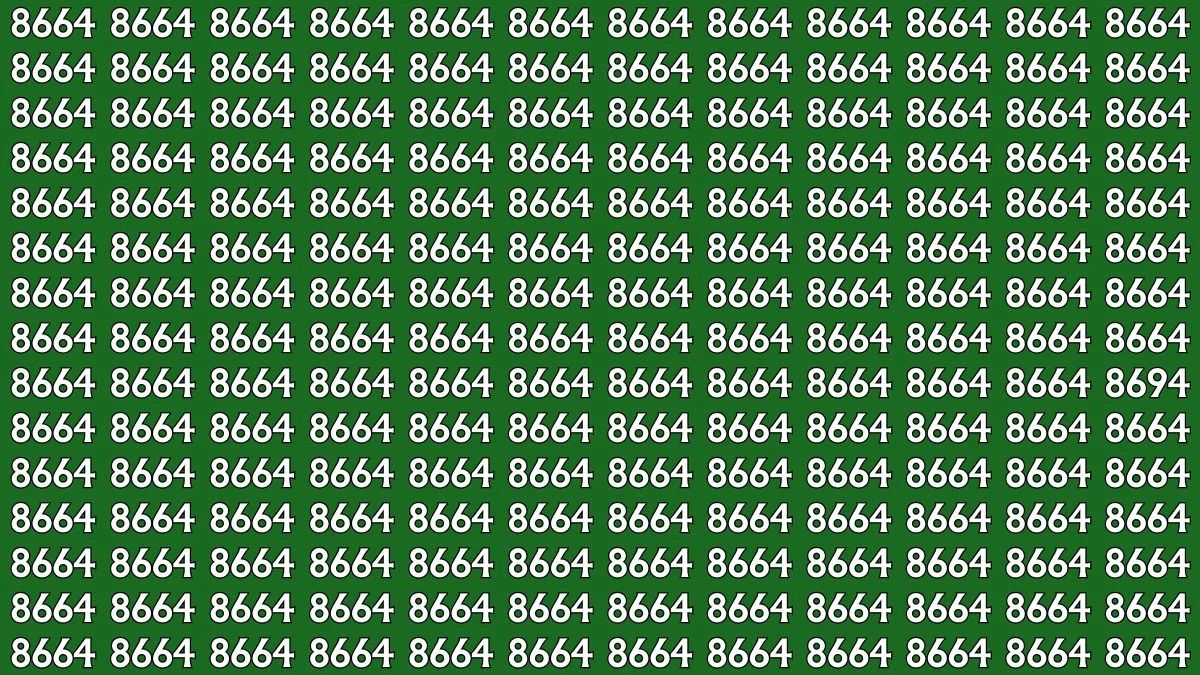 Optical Illusion: Within 8 Seconds Spot The Number 8694 among 8664