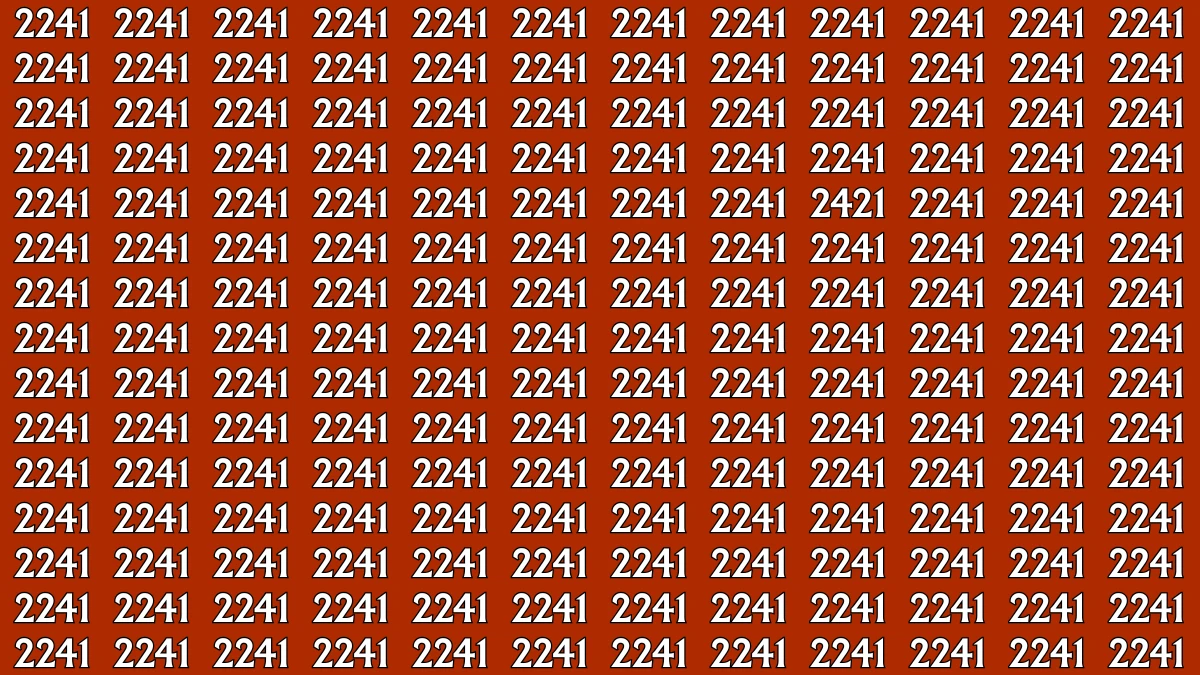 Optical Illusion: Within 9 Seconds Spot The Number 2421 among 2241