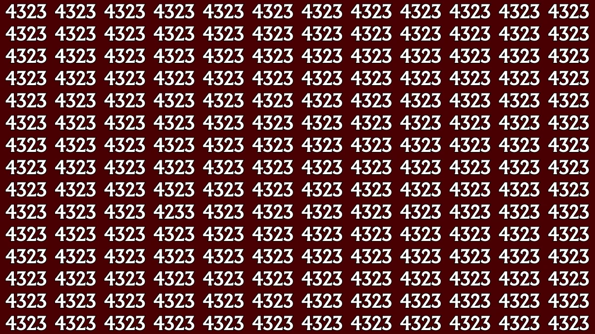 Optical Illusion: Within 9 Seconds Spot The Number 4233 among 4323