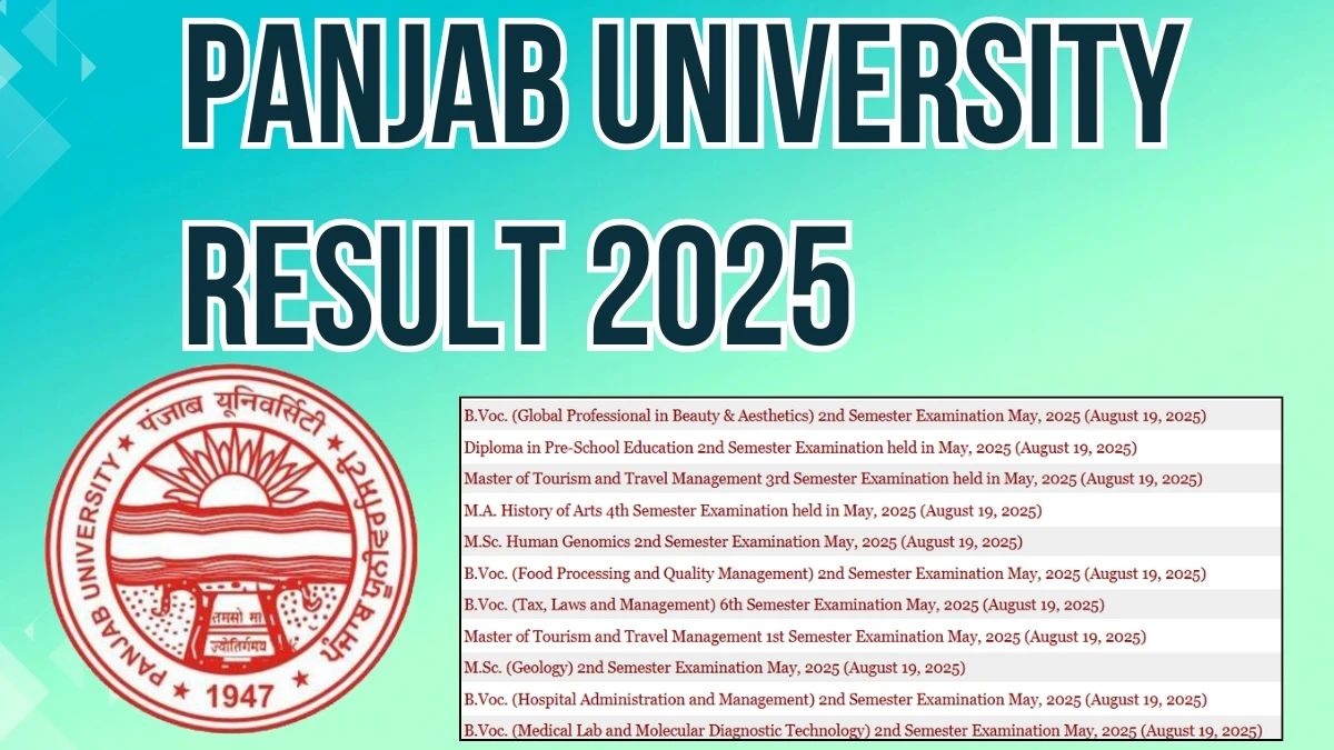 Panjab University Result 2025 Released at puexam.in Direct Link to Download 1st, 2nd, 3rd4th and 6th Semester Result
