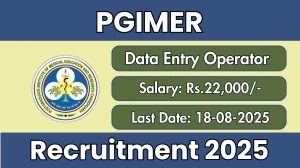 PGIMER Data Entry Operator Recruitment 2025 - Apply Offline