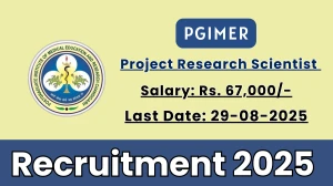 PGIMER Project Research Scientist I Recruitment 2025 - Apply Online