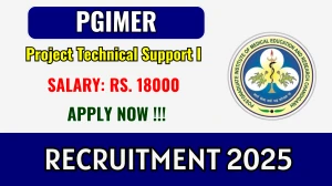 PGIMER Project Technical Support I Recruitment 2025 - Apply Online
