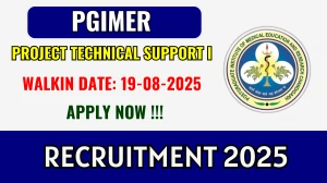 PGIMER Project Technical Support I Recruitment 2025 – Walk in