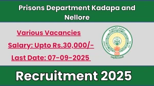 Prisons Department Kadapa and Nellore Recruitment 2025 - Apply Offline for 14 Project Coordinator, Nurse and More Posts