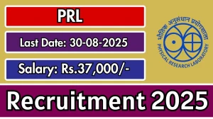 PRL Junior Research Fellowship Recruitment 2025 - Apply Offline for 1 Posts
