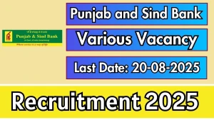 Punjab and Sind Bank Physiotherapist Recruitment 2025 - Apply Offline