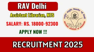 RAV Delhi Recruitment 2025 - Apply Online for Assistant Librarian, MTS Posts