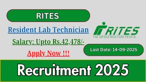 RITES Resident Lab Technician Recruitment 2025 - Apply Online
