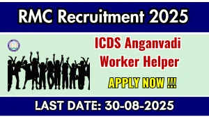 RMC ICDS Anganvadi Worker Helper Recruitment 2025 - Apply Online for 84 Posts RMC ICDS Anganvadi Worker Helper Recruitment 2025 - Apply Online for 84 Posts