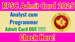 RPSC Analyst cum Programmer Admit Card 2025 OUT Download Link rpsc.rajasthan.gov.in